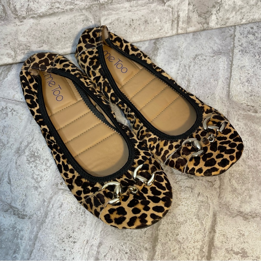 Me Too Women’s Leah Leopard Print Slip On Flats Size 6 1/2
